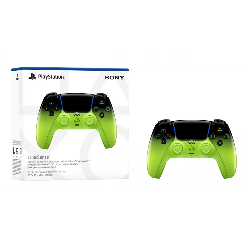 Gamepad Sony DualSense per PlayStation 5 — Bluetooth/USB, nero/verde, analogico/digitale, USB-C