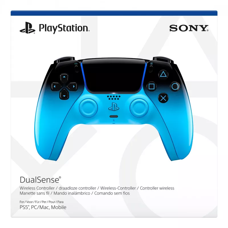 Gamepad Sony DualSense per PlayStation 5, Bluetooth/USB, nero/blu, USB-C, a batteria