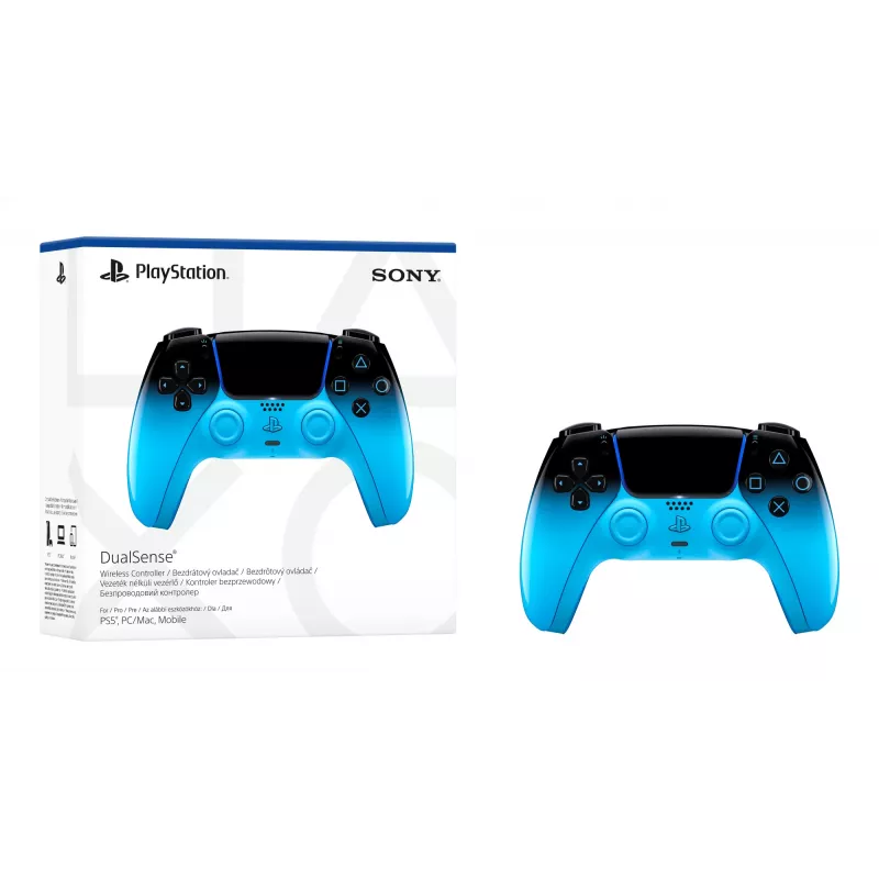 Gamepad Sony DualSense per PlayStation 5, Bluetooth/USB, nero/blu, USB-C, a batteria