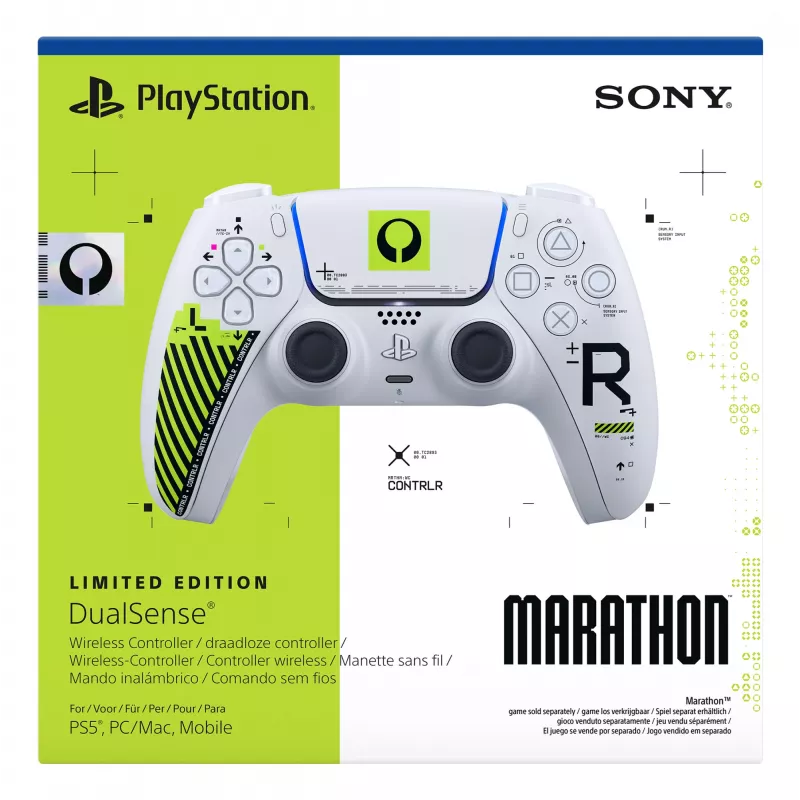 Gamepad Sony DualSense per PlayStation 5 — Bluetooth/USB, bianco e verde, analogico/digitale, USB‑C