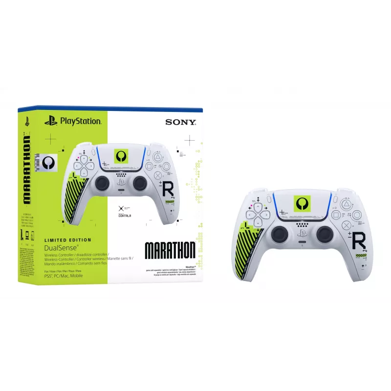 Gamepad Sony DualSense per PlayStation 5 — Bluetooth/USB, bianco e verde, analogico/digitale, USB‑C