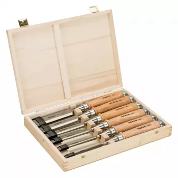 Bahco 425-083 set scalpelli, 6 pz. (6/10/12/18/25/32 mm), cassetta in legno