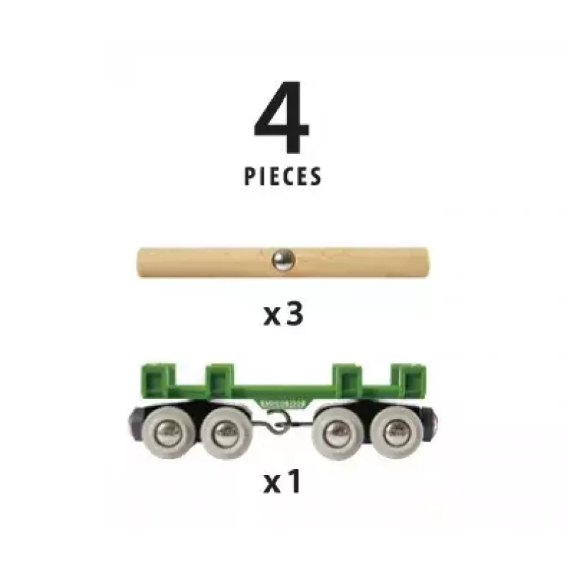 Ravensburger BRIO carro merci in legno accessorio modellismo ferroviario, 4 pezzi, multicolore