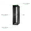 APC NetShelter SX Server Rack Gen 2, 48HE, 2258H x 600B x 1200T mm, con pannelli laterali, nero
