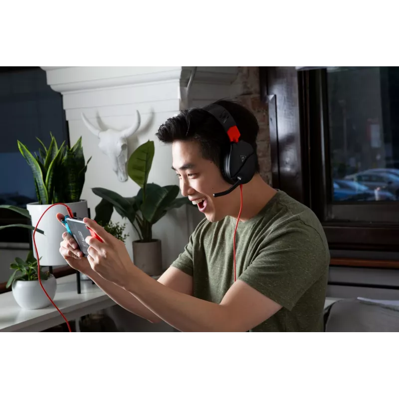 Cuffia gaming stereo over-ear Turtle Recon 70 — nero, stereo con filo, controlli su un padiglione