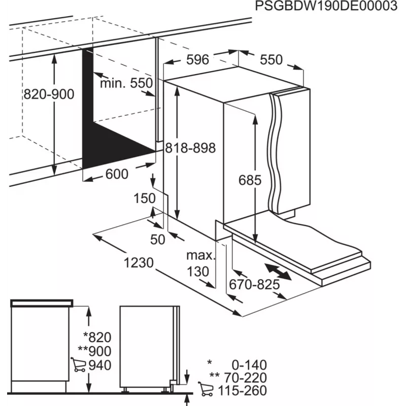 Lavastoviglie da incasso Electrolux EEM69410W — 15 coperti, 42 dB, full size 60 cm, AirDry
