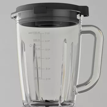 Frullatore da tavolo Electrolux E6TB1-6ST — ciotola 1,75 L, 1400 W, manopola, nero/acciaio inox/trasparente