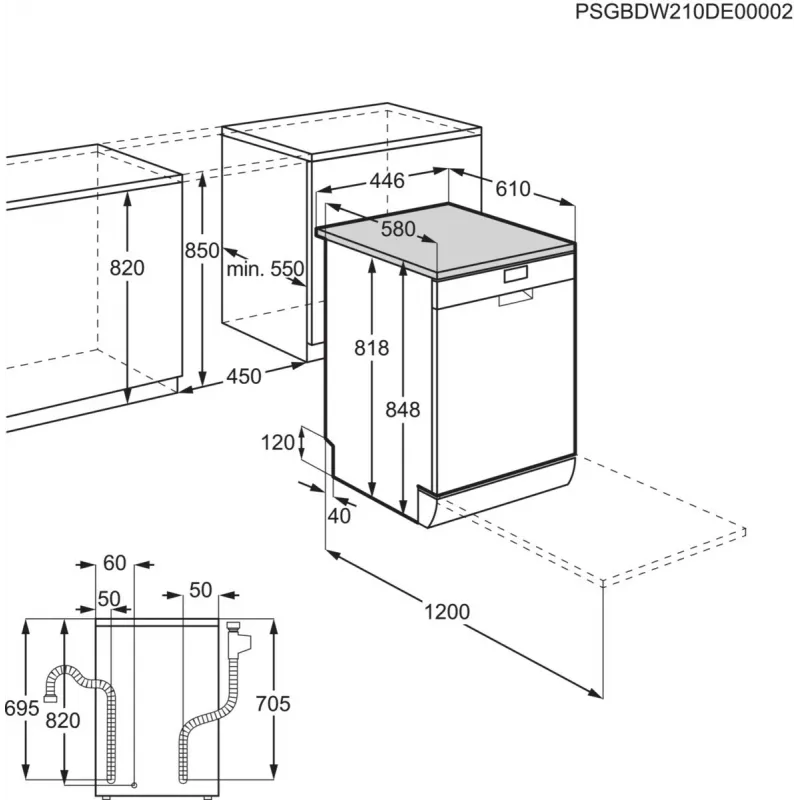 Lavastoviglie a libera installazione Electrolux ESA42110SW 9 coperti 47 dB