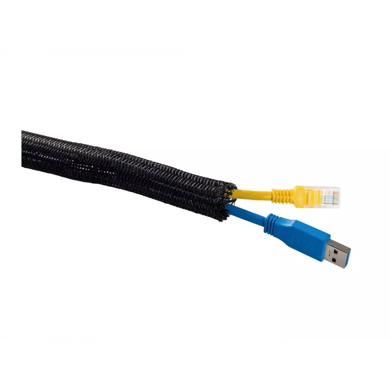 Guaina per cavi Multibrackets M Universal Cable Sock Self Wrap Basic 19 mm nero 50 m, poliestere, -50–150 °C