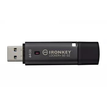 Chiavetta USB KINGSTON IronKey Locker Plus 50 G2 64 GB, USB Type-A, USB 3.2 Gen 1, AES-256, FIPS 197