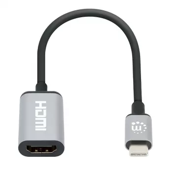 Manhattan cavo USB-C a HDMI, 4K@60Hz, 5 Gbit/s (USB 3.2 Gen1 alias USB 3.0), 15 cm, nero, connettore maschio a connettore femmina, tre anni di garanzia