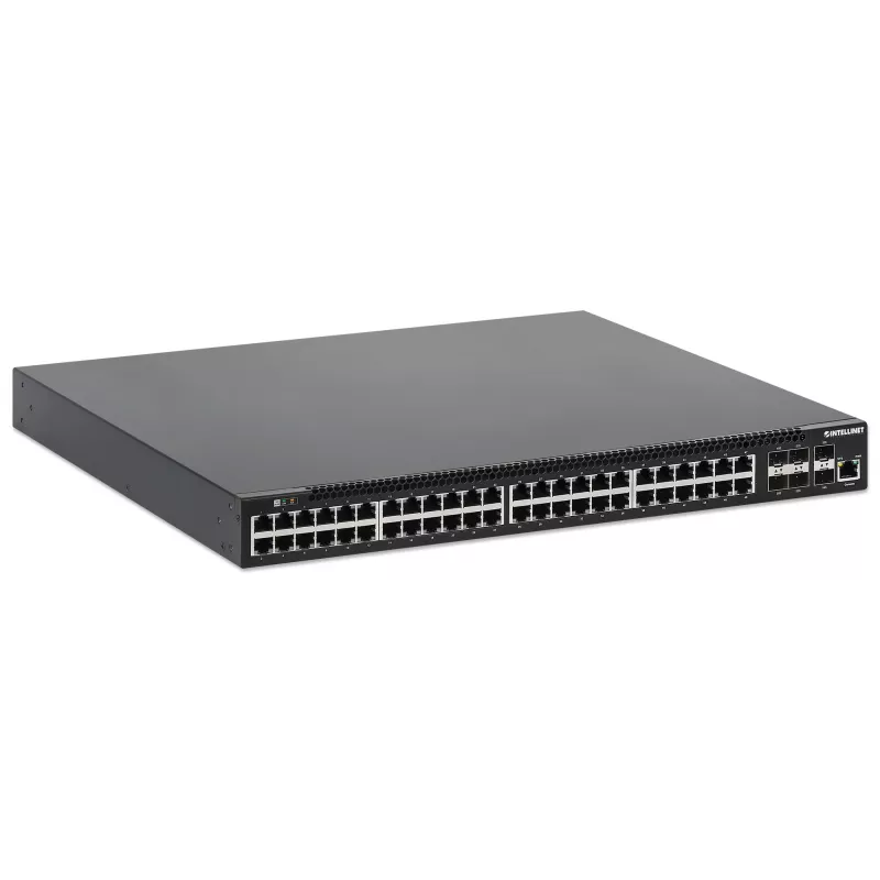 Intellinet switch PoE+ L3 fully managed a 54 porte con 48 porte Gigabit Ethernet e 6 uplink SFP+