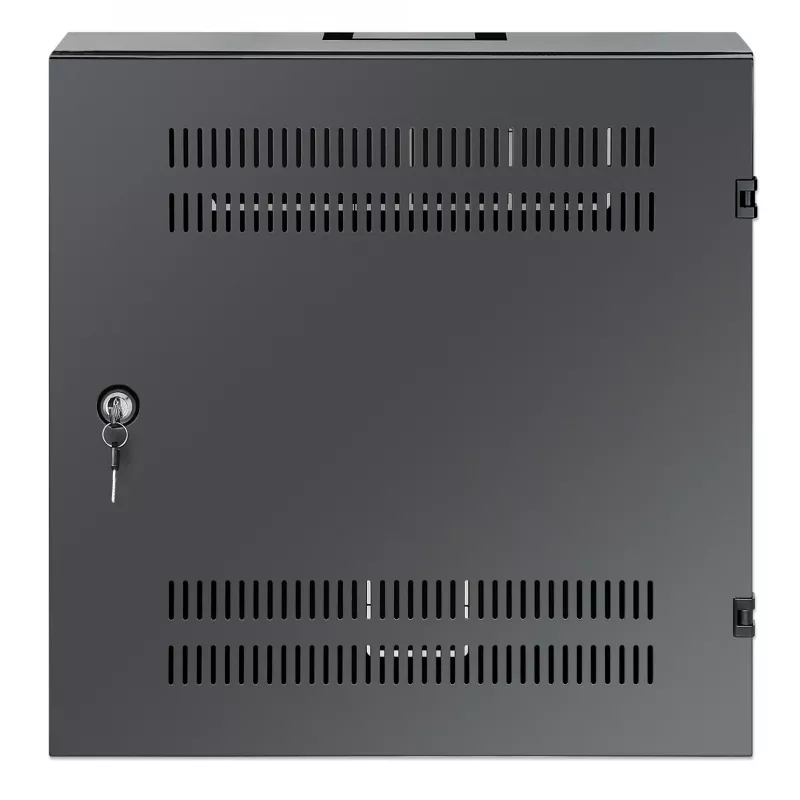 Intellinet armadio a parete low-profile 19 pollici con 4U guide orizzontali e 2U verticali, case sottile e salvaspazio con soli 170 mm di profondità, ideale per applicazioni AV, multimedia e di sorveglianza, montato, nero RAL 7021