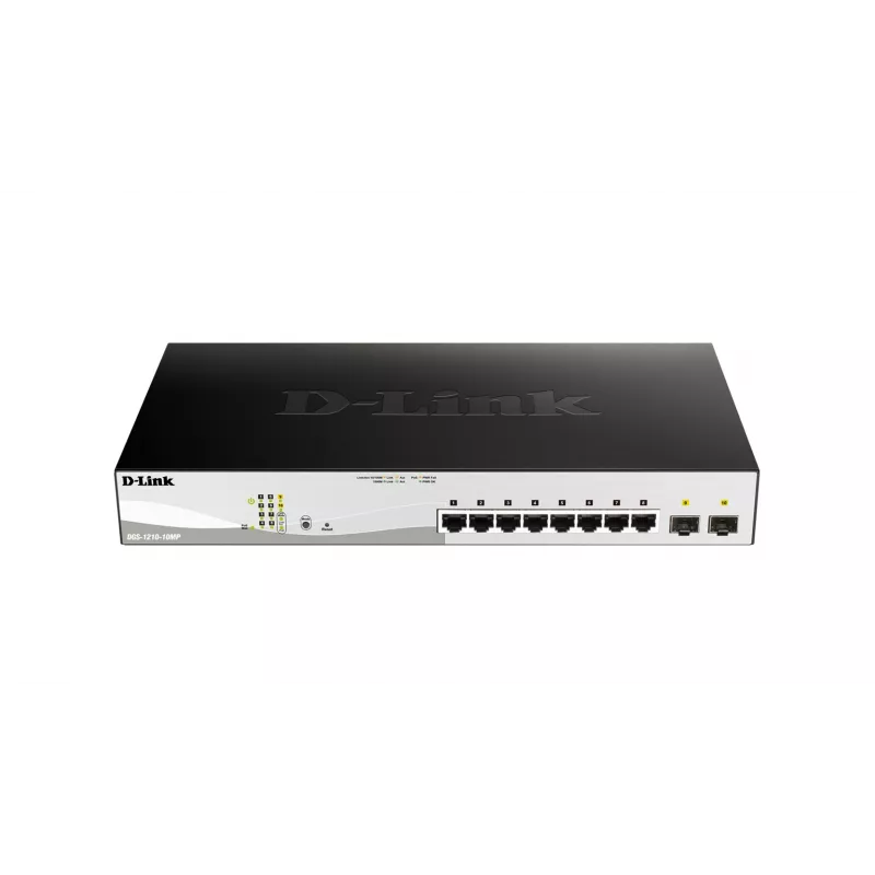 D-Link switch Gigabit PoE+ Smart Managed 10 porte con 2 porte SFP