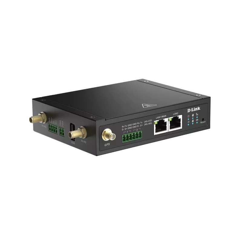 D-Link gateway IIoT 4G LTE, gateway cellulare, nero, 4G, LTE, LTE, MicroSD (TransFlash), esterna