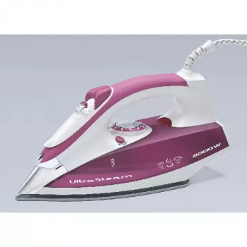 Ariete 6215 ferro da stiro a vapore, 2200 W, piastra in acciaio inox, 0,28 L, viola/bianco
