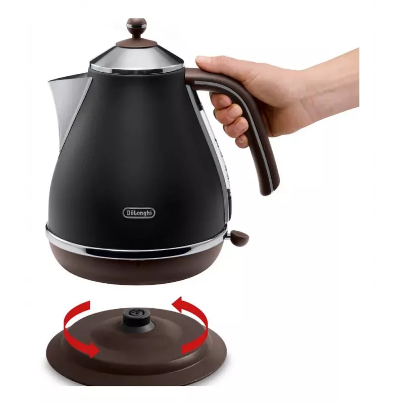 De’Longhi KBOV 2001.BK Bollitore 1,7 l 2000 W nero, marrone