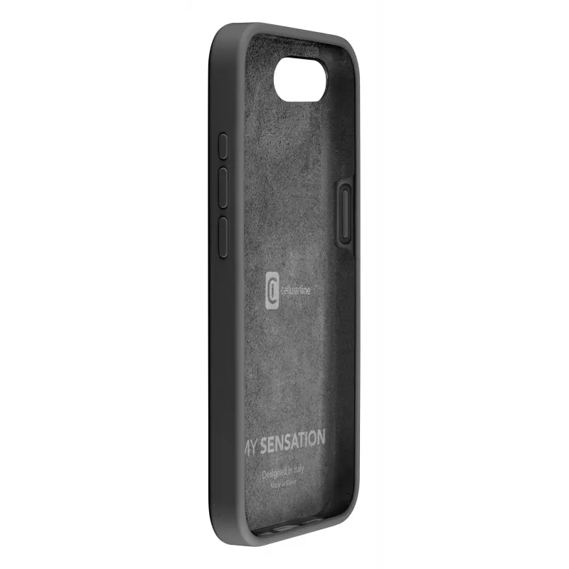 Cellularline Sensation - custodia in silicone soft-touch per iPhone 16e/17e con tecnologia antibatterica Microban® integrata