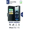 Cellularline Book Agenda - custodia a libro effetto pelle per iPhone 16e/17e con chiusura magnetica