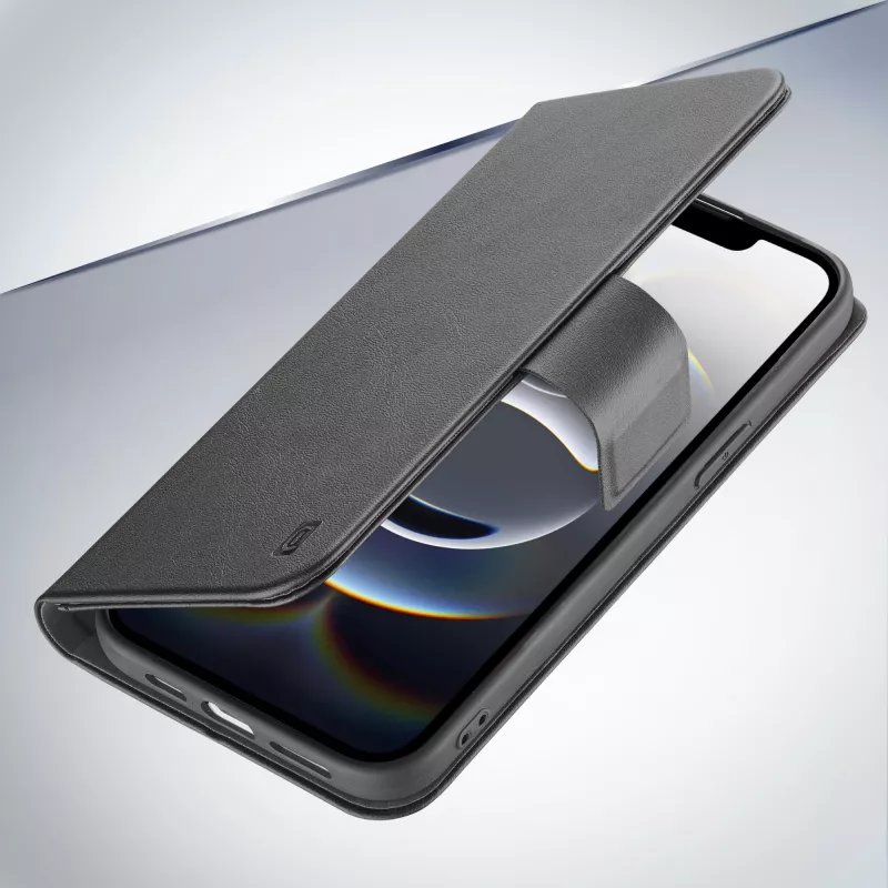 Cellularline Book Agenda - custodia a libro effetto pelle per iPhone 16e/17e con chiusura magnetica