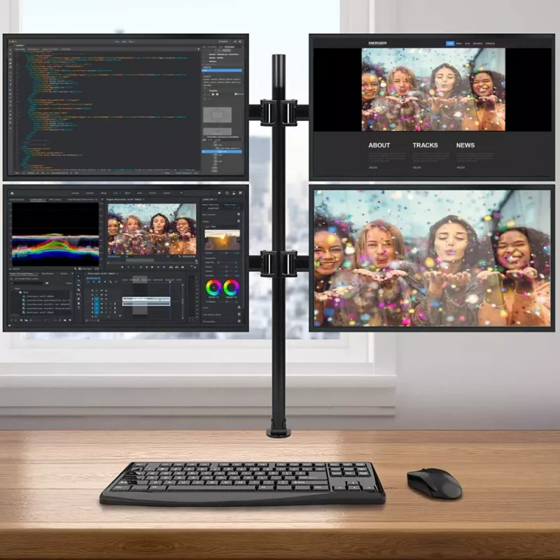Techly ICA-LCD 382-Q supporto monitor / stand 68,6 cm (27 pollici) scrivania nero