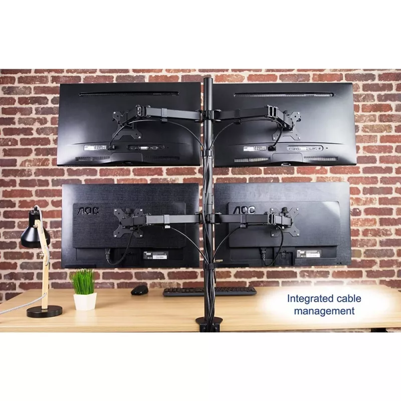 Techly ICA-LCD 382-Q supporto monitor / stand 68,6 cm (27 pollici) scrivania nero