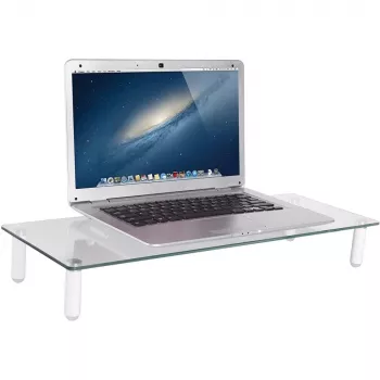 Techly rialzo universale da tavolo per monitor, autoportante, 20 kg, 33 cm (13 pollici), 81,3 cm (32 pollici), trasparente