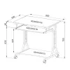 Techly tavolo PC compatto in metallo e vetro con ruote ICA-TB 3791A