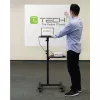 Techly ICA-TB TPM-10 carrello regolabile in altezza per proiettore e notebook con ripiano, nero