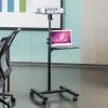Techly ICA-TB TPM-10 carrello regolabile in altezza per proiettore e notebook con ripiano, nero