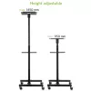 Techly ICA-TB TPM-10 carrello regolabile in altezza per proiettore e notebook con ripiano, nero