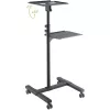 Techly ICA-TB TPM-10 carrello regolabile in altezza per proiettore e notebook con ripiano, nero