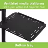 Techly ICA-TB TPM-10 carrello regolabile in altezza per proiettore e notebook con ripiano, nero