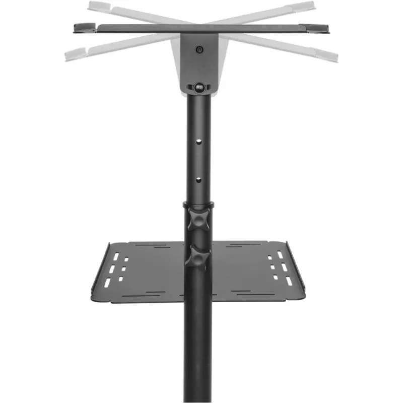 Techly ICA-TB TPM-10 carrello regolabile in altezza per proiettore e notebook con ripiano, nero