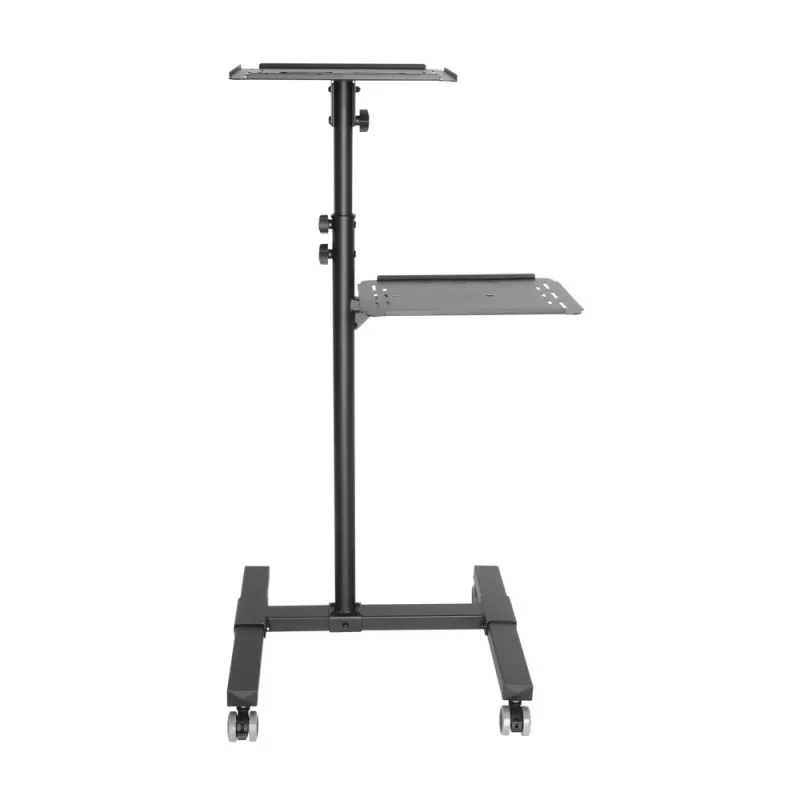 Techly ICA-TB TPM-10 carrello regolabile in altezza per proiettore e notebook con ripiano, nero