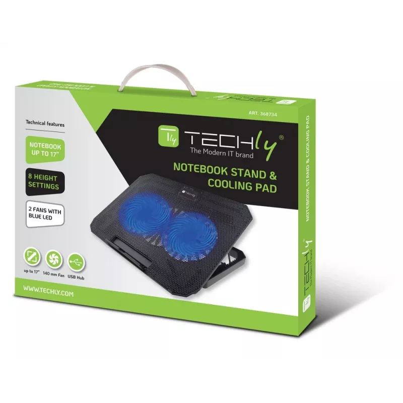Techly ICOOL-CP11TY supporto per laptop nero 43,2 cm (17 pollici)