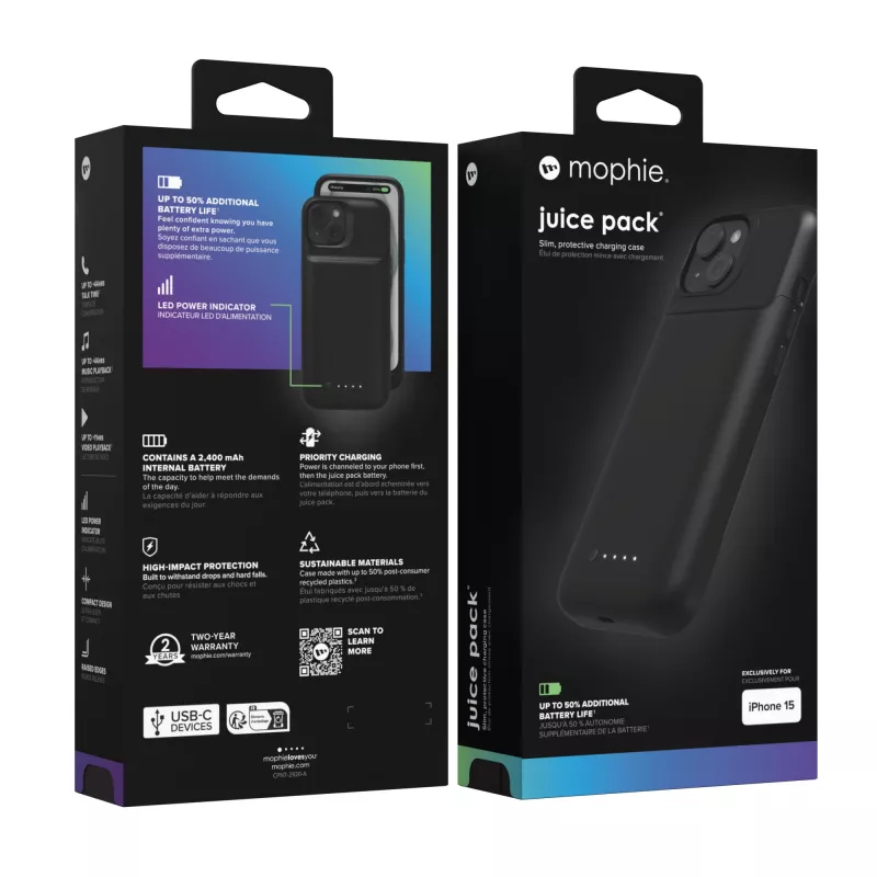 mophie Juice custodia per cellulare 15,5 cm (6,1 pollici) cover nero