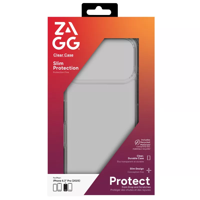 ZAGG Clear Case per Apple iPhone 17 Pro, cover, Apple, iPhone 17 Pro, 16 cm (6.3