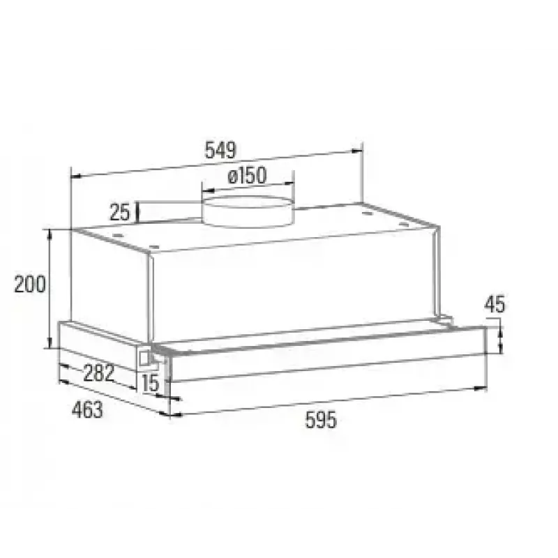 Cappa da incasso CATA TFB-5160 BK nera 297,2 m³/h