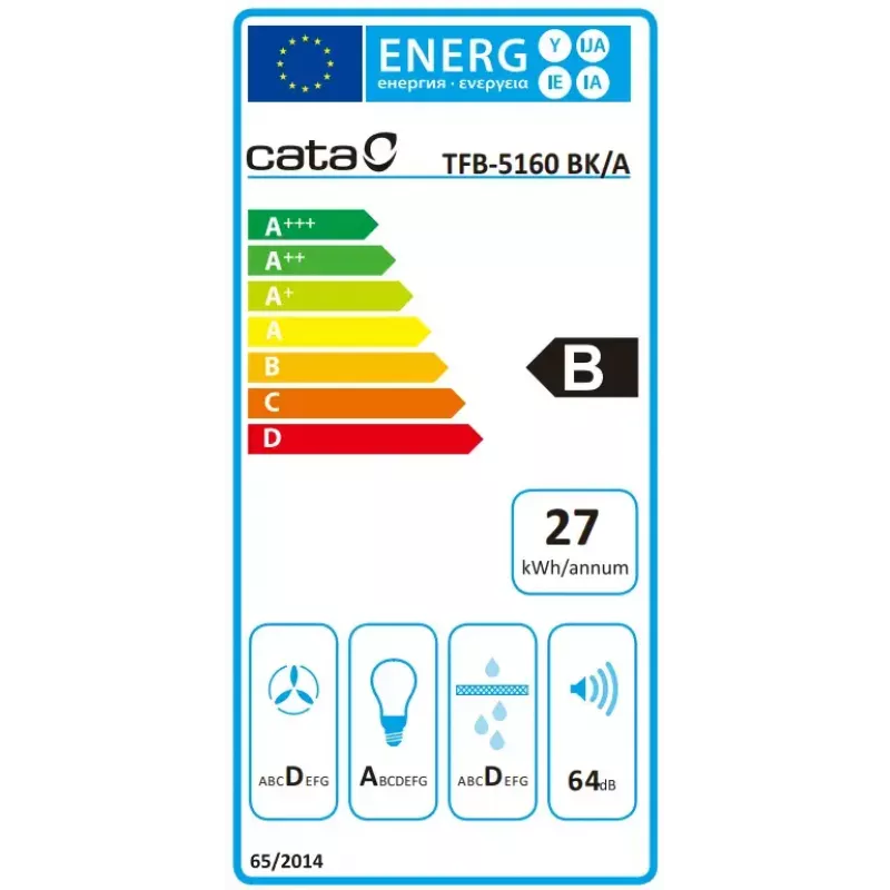 Cappa da incasso CATA TFB-5160 BK nera 297,2 m³/h