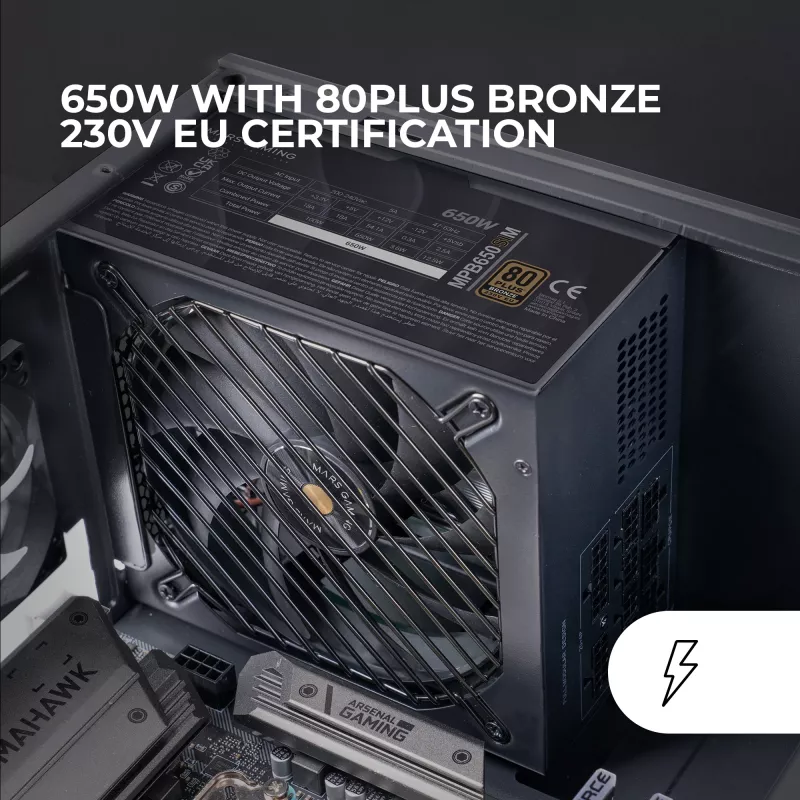 Alimentatore Mars Gaming MPB650SIM 650 W 24-pin ATX ATX nero