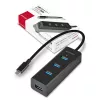 Hub interfaccia Axagon HUE-S2C USB 3.2 Gen 1 (3.1 Gen 1) Type-A 5000 Mbit/s nero