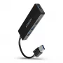 Hub USB slim Axagon SuperSpeed, USB 3.2 Gen 1 (3.1 Gen 1) Type-A, USB 3.2 Gen 1 (3.1 Gen 1) Type-A, 5000 Mbit/s, nero, plastica, 0,14 m