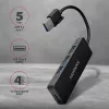 Hub USB slim Axagon SuperSpeed, USB 3.2 Gen 1 (3.1 Gen 1) Type-A, USB 3.2 Gen 1 (3.1 Gen 1) Type-A, 5000 Mbit/s, nero, plastica, 0,14 m