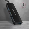 Hub USB slim Axagon SuperSpeed, USB 3.2 Gen 1 (3.1 Gen 1) Type-A, USB 3.2 Gen 1 (3.1 Gen 1) Type-A, 5000 Mbit/s, nero, plastica, 0,14 m