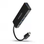 Hub USB-C slim Axagon SuperSpeed, USB 3.2 Gen 1 (3.1 Gen 1) Type-C, USB 3.2 Gen 1 (3.1 Gen 1) Type-A, 5000 Mbit/s, nero, plastica, 0,14 m