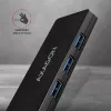 Hub USB-C slim Axagon SuperSpeed, USB 3.2 Gen 1 (3.1 Gen 1) Type-C, USB 3.2 Gen 1 (3.1 Gen 1) Type-A, 5000 Mbit/s, nero, plastica, 0,14 m