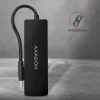 Hub USB-C slim Axagon SuperSpeed, USB 3.2 Gen 1 (3.1 Gen 1) Type-C, USB 3.2 Gen 1 (3.1 Gen 1) Type-A, 5000 Mbit/s, nero, plastica, 0,14 m