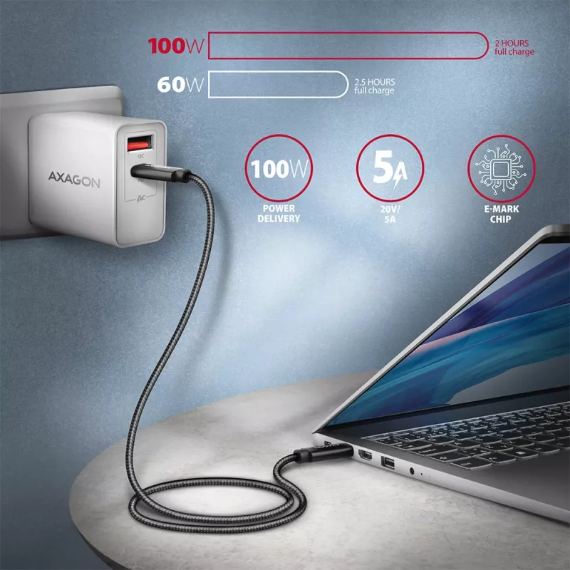 Cavo USB Axagon BUCM432-CM10AB USB4 Gen 3x2 1 m USB C nero