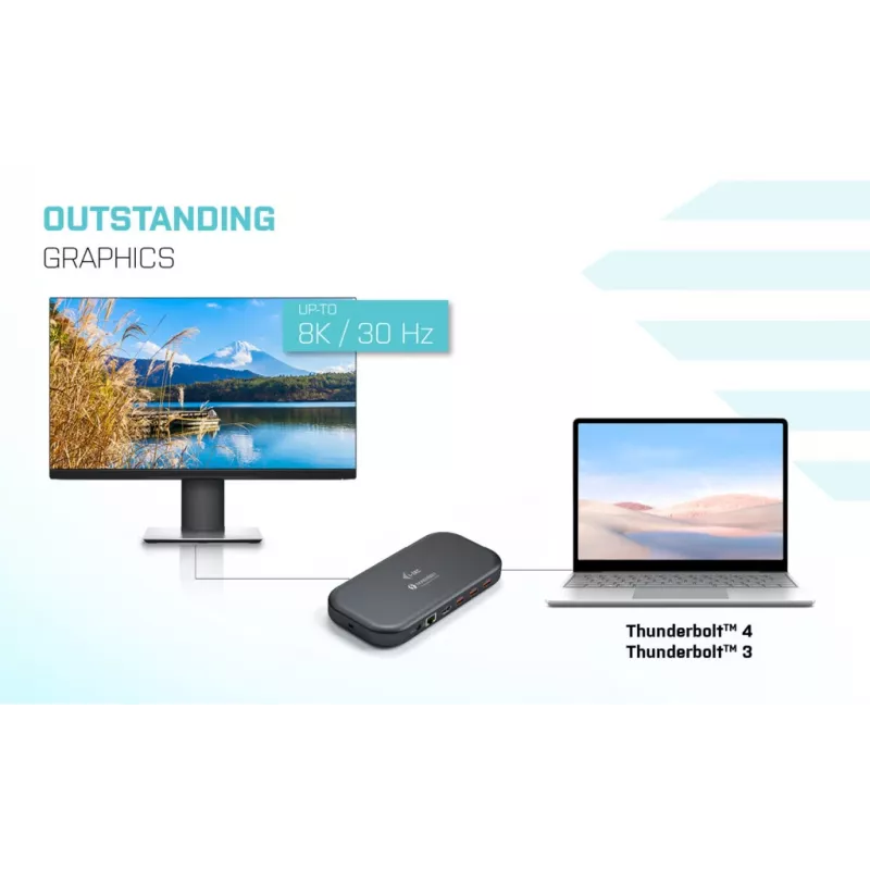 i-tec Thunderbolt 3/USB-C docking station dual-4K + cavo USB-C a DisplayPort (1,5 m) + alimentazione 60 W